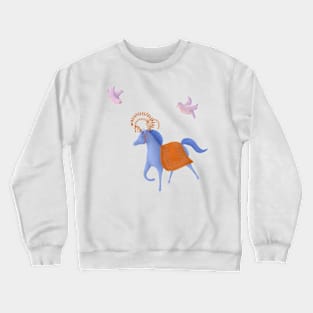 Circus horse and birds sticker pack Crewneck Sweatshirt